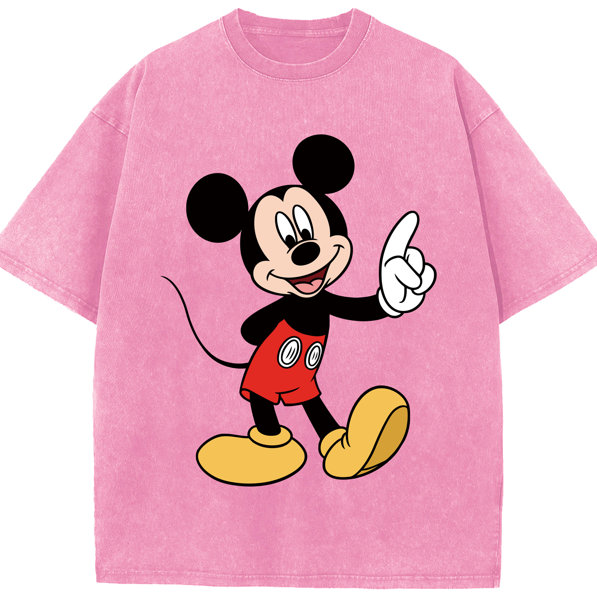 （画像用） ミッキーマウス Mickey Mouse 綿100% ヴィンテージ風 半袖Tシャツ（フロントプリント）